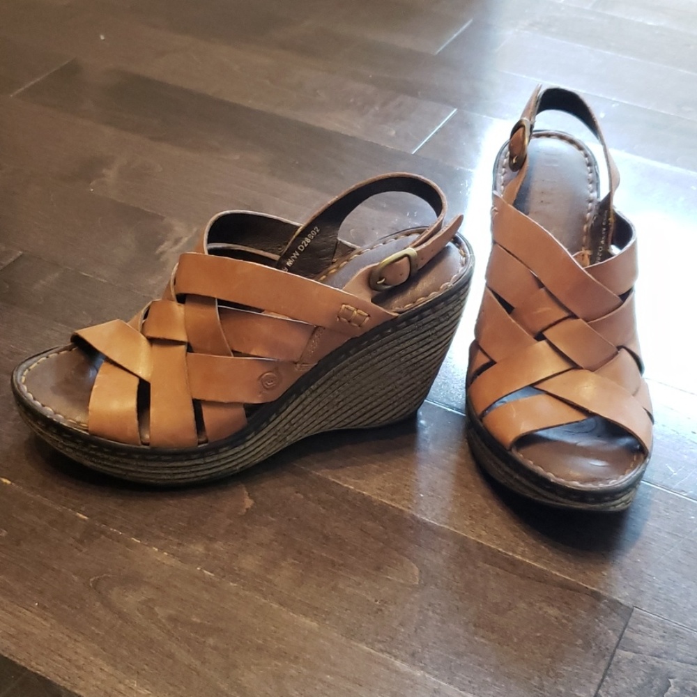 Born Leather Sandal Wedges